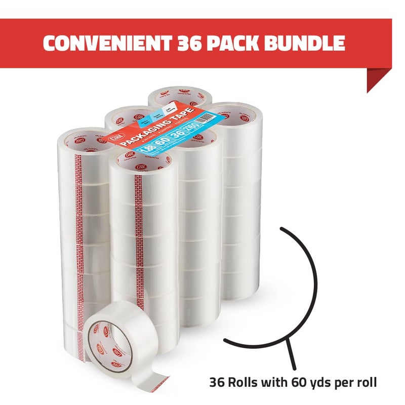 Simply Cool Packing Tape 36 Rolls, Clear Heavy Duty Packaging Tape for Shipping, Moving Boxes, Sealing, Mailing & Storage â€“ Strong 1.88â€ Wide x 60 Yards Per Refill Roll, 2160 Yards Total - Image 4