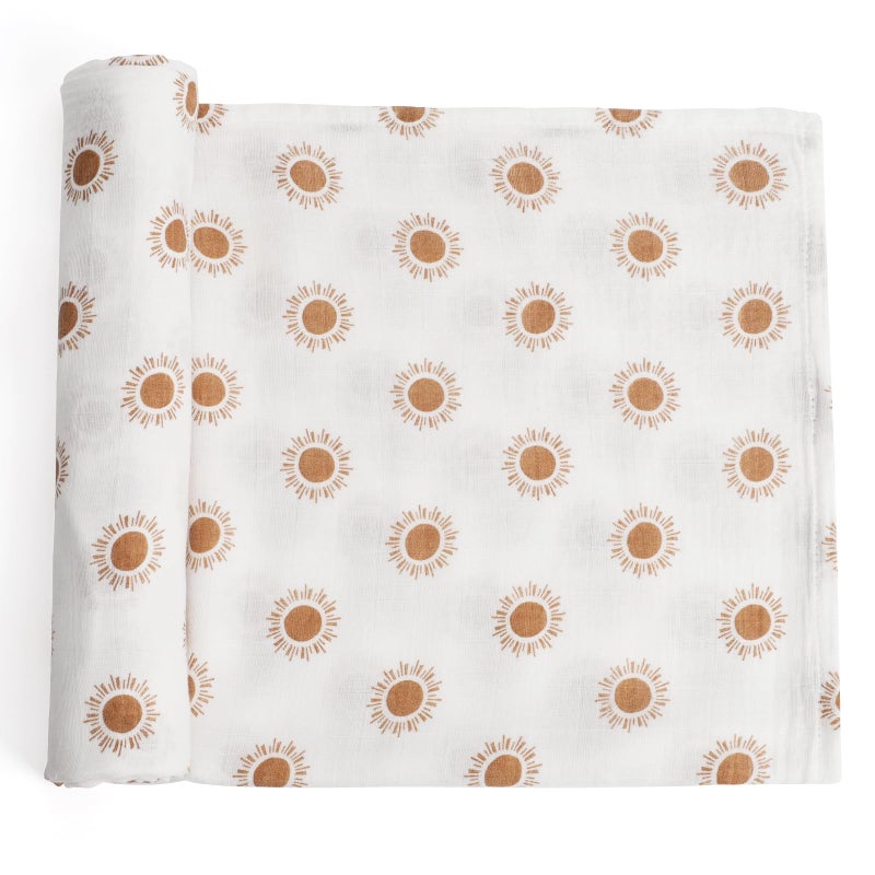 Knirose Soft Baby Muslin Swaddle Blanket for Newborns - Gender-Neutral Receiving Wrap for Boys and Girls, 47x47in (120x120cm) Large (Lovely Sun) - Image 1