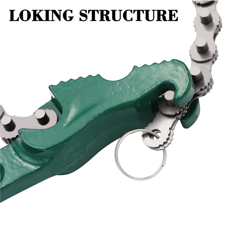 Jeemiter Heavy Duty Ratcheting Chain Wrench 12 Inches Automotive Oil Fuel Filter Chain Wrench fits 15 to 6 Diameter Pliers Adjustable Removal Remover Tool - Image 4