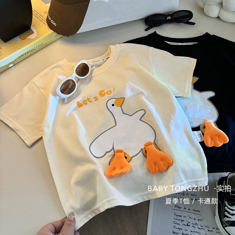 [2025] New Summer Children'S New Cotton Short-Sleeved T-Shirt Parent-Child Cartoon Doll Joker Men'S And Women'S Treasure T-Shirt - Image 2