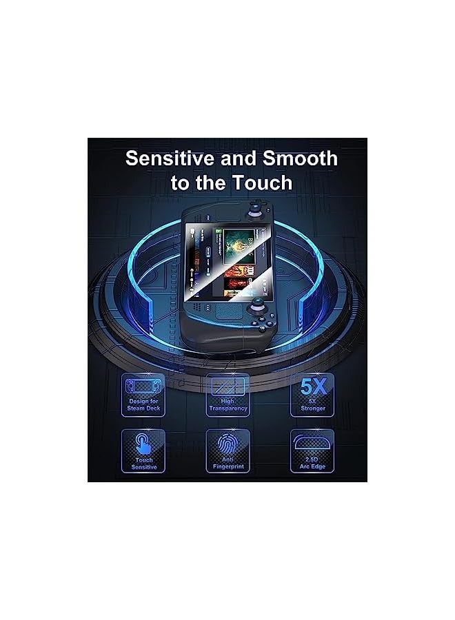 بروماس [عبوتان] واقي شاشة Steam Deck 2022 مضاد للوهج، واقي زجاجي فائق الدقة مقاس 7 بوصة، طبقة صلابة 9H مقاومة للصدمات، سهلة التركيب، زجاج مقسى مقاوم للخدش لإصدار جديد من Steam Deck - Image 2