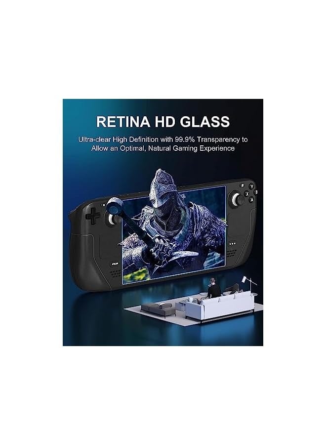 بروماس [عبوتان] واقي شاشة Steam Deck 2022 مضاد للوهج، واقي زجاجي فائق الدقة مقاس 7 بوصة، طبقة صلابة 9H مقاومة للصدمات، سهلة التركيب، زجاج مقسى مقاوم للخدش لإصدار جديد من Steam Deck - Image 4