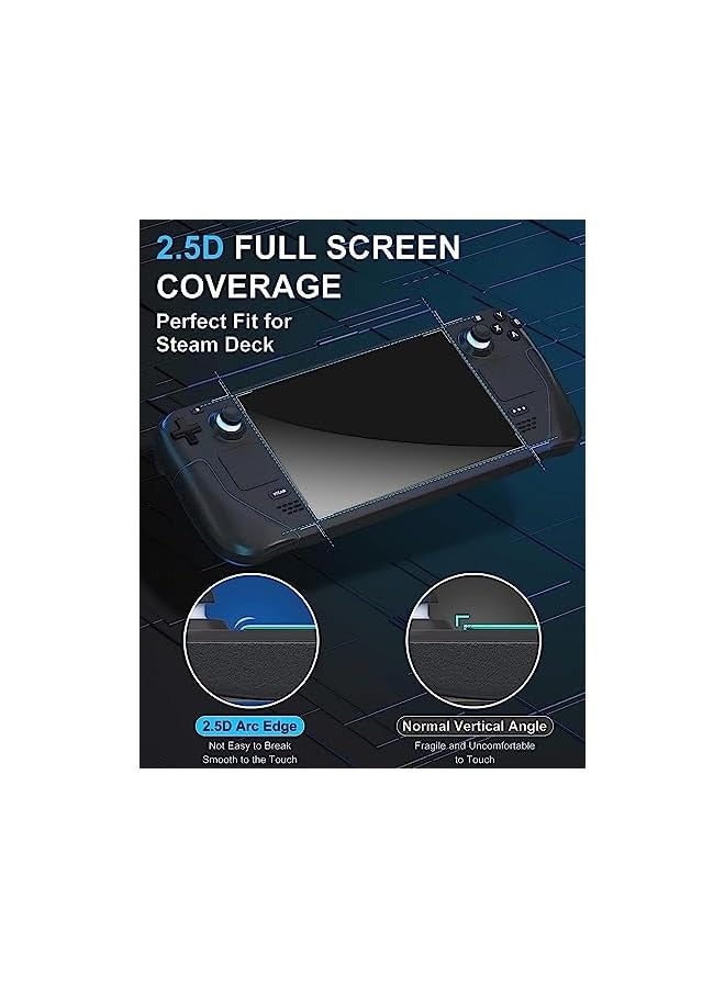 بروماس [عبوتان] واقي شاشة Steam Deck 2022 مضاد للوهج، واقي زجاجي فائق الدقة مقاس 7 بوصة، طبقة صلابة 9H مقاومة للصدمات، سهلة التركيب، زجاج مقسى مقاوم للخدش لإصدار جديد من Steam Deck - Image 5