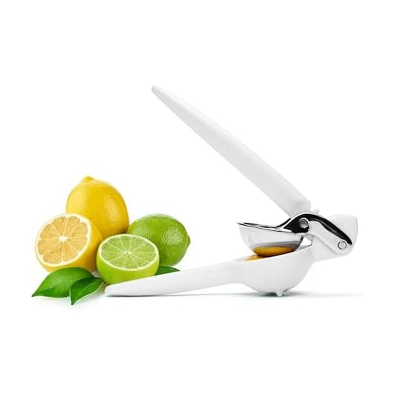 Chef'n FreshForce Lemon Squeezer Citrus Juicer, Manual Hand Press with Dual-Gear Power for Maximum Juice Extraction, Durable, Baking White - Image 1