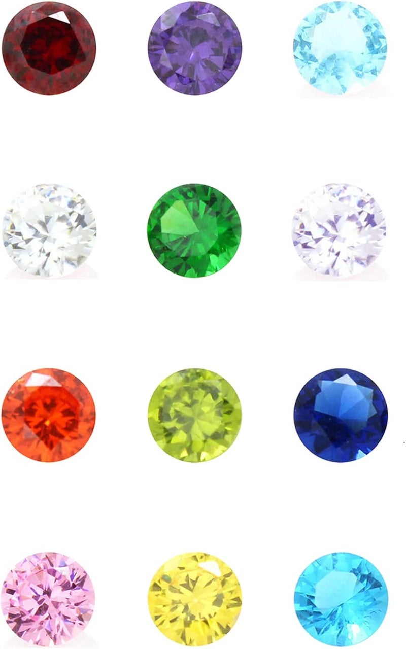 Beffy 96Pcs 5mm Crystal Birthstones for Floating Charms Living Memory Lockets DIY Pendant Necklace - Image 1