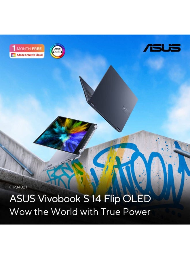 أسوس لابتوب فيفو بوك S14 فليب 2 في 1 بشاشة 14 بوصة، مع معالج كور i5-13420H/ذاكرة RAM سعة 16 جيجابايت/قرص SSD سعة 512 جيجابايت/رسومات إنتل إيريس إكس إي/ويندوز 11 هوم - Image 2