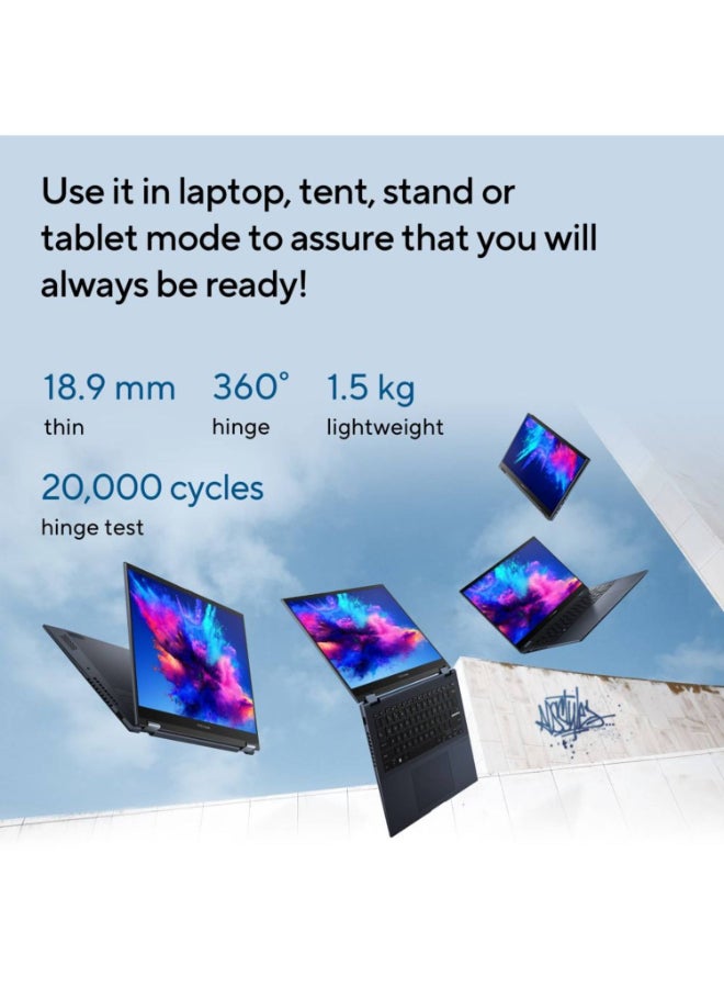 أسوس لابتوب فيفو بوك S14 فليب 2 في 1 بشاشة 14 بوصة، مع معالج كور i5-13420H/ذاكرة RAM سعة 16 جيجابايت/قرص SSD سعة 512 جيجابايت/رسومات إنتل إيريس إكس إي/ويندوز 11 هوم - Image 4