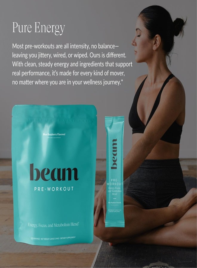 Beam Pre Workout Powder – Pre Workout Supplement with Organic Caffeine, 350 mg Electrolytes & Nootropic Focus Support, No Sugar, Pre Workout for Women & Men, Blue Raspberry Flavor, 20 Servings - Image 5