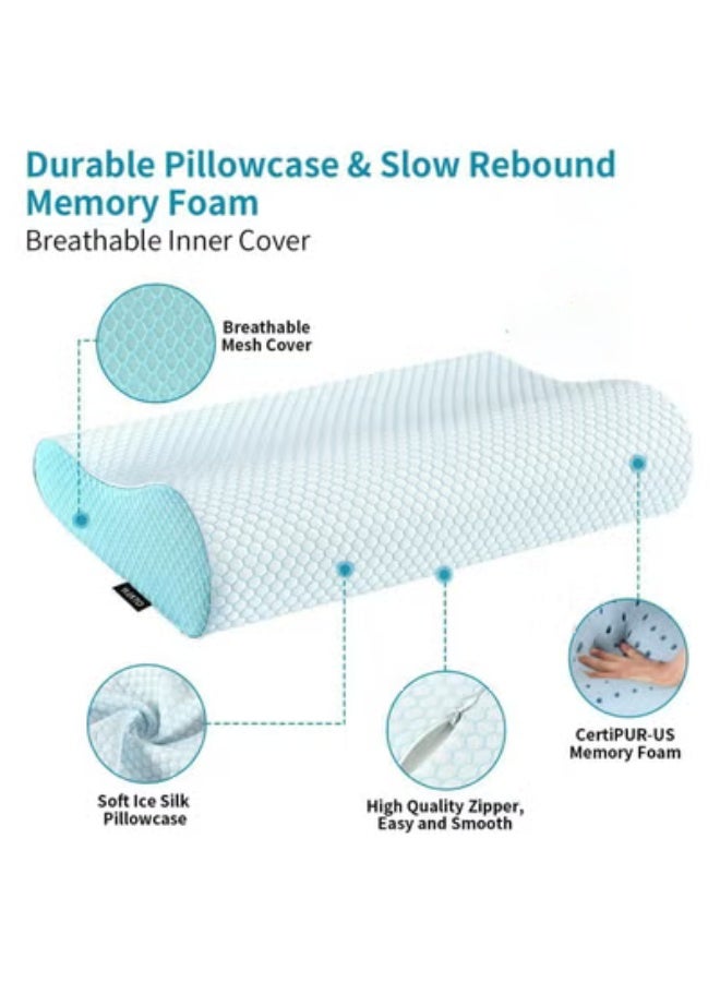 Memory Foam Contour Medical Pillow for Adults and Children Provides Suitable Neck and Neck Support 55*35*5/7 cm - Image 1