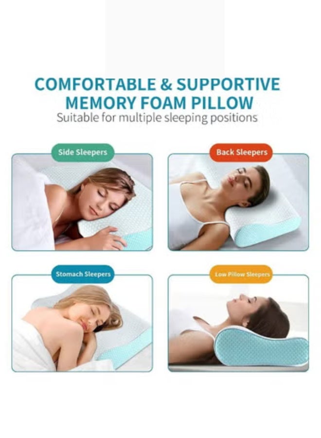 Memory Foam Contour Medical Pillow for Adults and Children Provides Suitable Neck and Neck Support 55*35*5/7 cm - Image 3