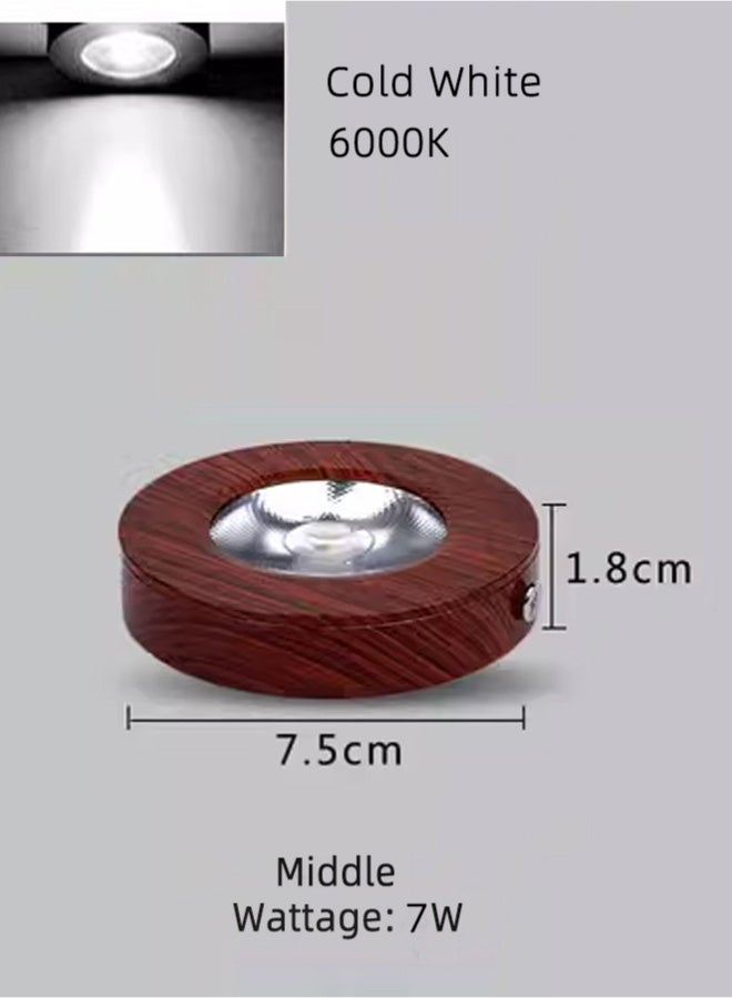 4 Pack Led Round Surface Mounted Spotlight DOB 7W 6000K Cold White For Closet,Cabinets,Kitchen Bedside,Living Room  - Image 4