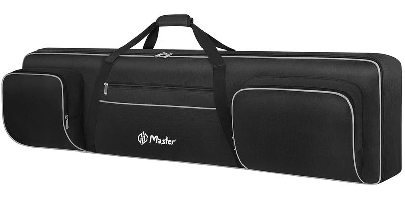 GIG Master Fabric Heavy Padded Keyboard Bag/Cover/Case For Yamaha P-125, 88 Keys Digital Piano with Dust Cover & Double Pocket(Black & Grey) - Image 1