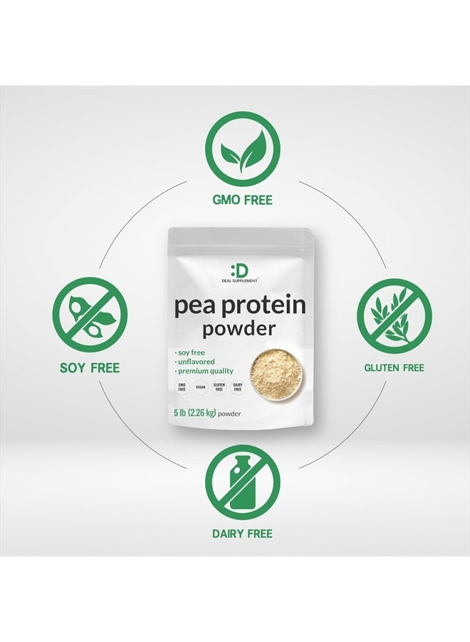 DEAL SUPPLEMENT مسحوق بروتين البازلاء غير المنكه، 5 أرطال - من البازلاء المزروعة في أمريكا الشمالية - شكل معزول سهل الهضم - رائع للشيك، والبار، أو الوجبات الخفيفة - 27 جرام بروتين لكل حصة، خالي من الصويا، نباتي - Image 3