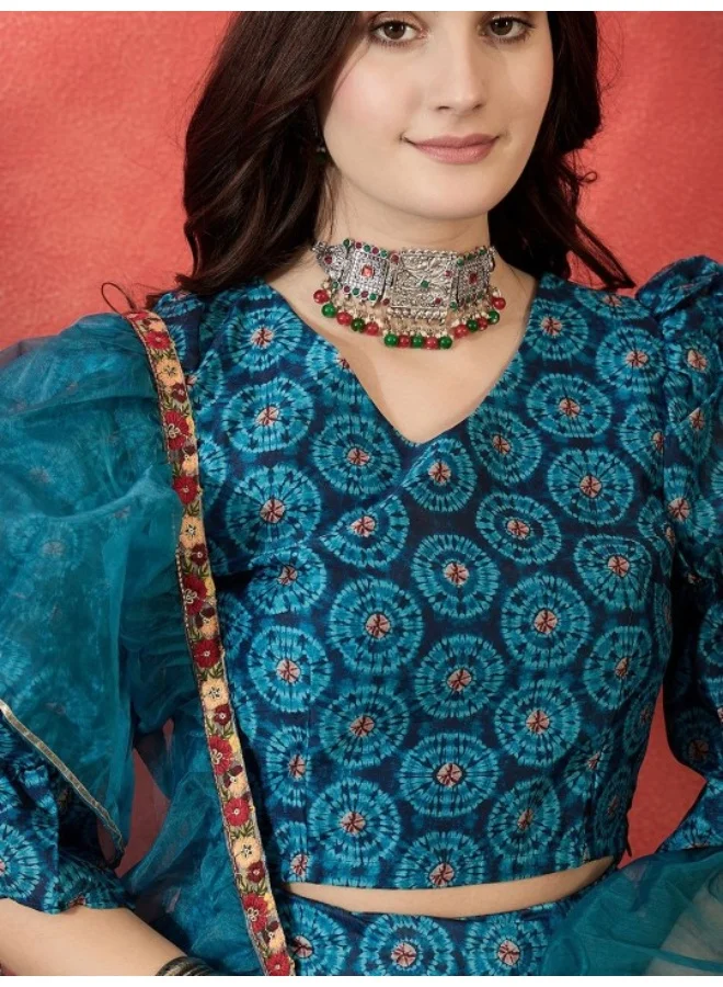 أيه كيه إس طقم ليجا تشولي أورجانزا مطبوع رقميًا باللون الأزرق