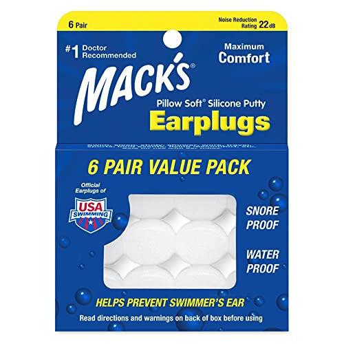 Mack's Pillow Soft Silicone Earplugs - 6 Pair, Value Pack – The Original Moldable Silicone Putty Ear Plugs for Sleeping, Snoring, Swimming, Travel, Concerts and Studying | Made in USA - Image 1