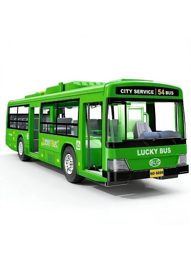 Toy Car No. 54, Toy Bus, Toy Bus Train, The set does not include batteries. This creative children's toy car model has a sound-playing function and a one-button door-opening design, adding fun. It is easy to pull. The exquisite packaging comes in a gift box. It is a new year gift for children (without batteries) - Image 1