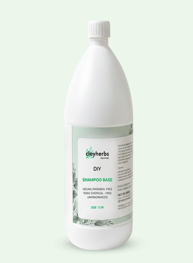 Clayherbs 1 Ltr Herbal Green Shampoo Base - Sulfate & Paraben Free DIY Hair Cleanser - Light Green Botanical Formula with Aloe Vera & Neem Extracts - 1000ml Gentle Liquid Soap Base for All Hair Types - Image 2