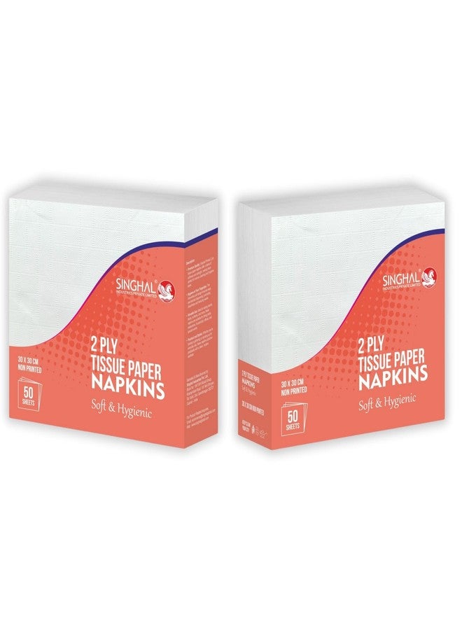 Singhal 2 Ply Tissue Paper Napkins Plain 30x30 CM - Pack of 3 (50 Pulls Per Pack, 150 Sheets) - Image 3