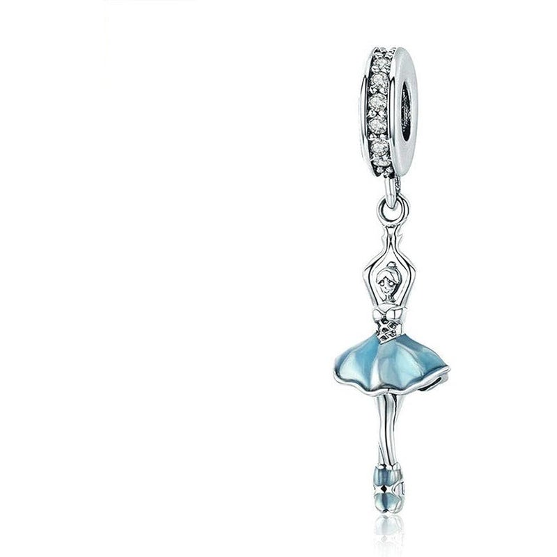 LAMOONY Ballet Girl Charm 925 Sterling Silver Dance Charm Anniversary Charm Heart Charm for Pandora Charm Bracelet - Image 1