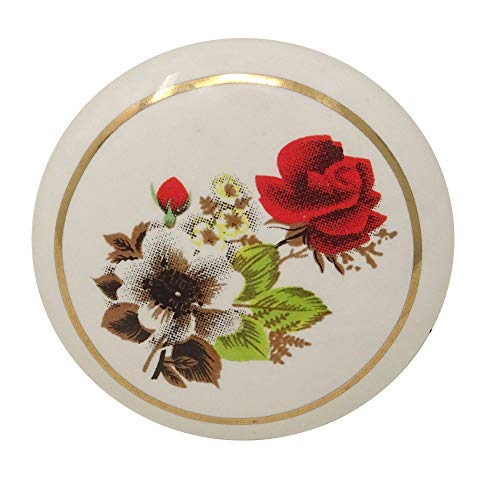 yueton 6Pcs 1-1/2 inch Hand Painted Ceramic Knobs Kitchen Cabinet Retro Vintage Door Drawer Handles Pulls for Dresser Cupboard Wardrobe (Red Rose) - Image 4