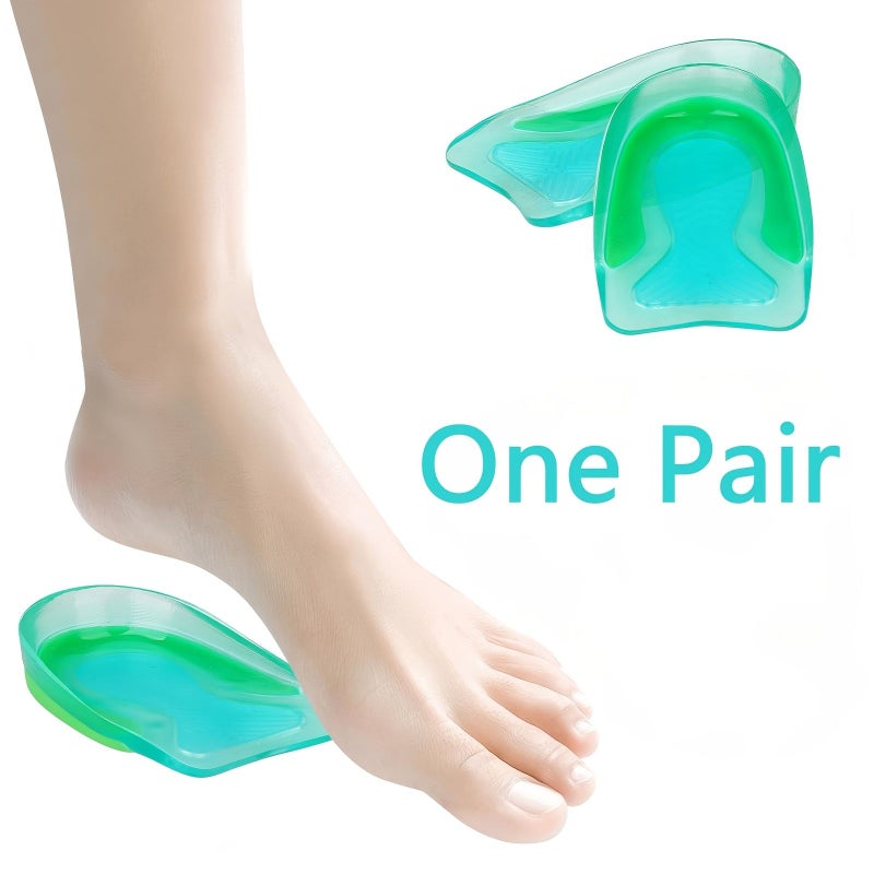 Green Gel Heel Cups for Heel Pain Relief Sport Shock Absorbing Lightweight Plantar Fasciitis - Image 1