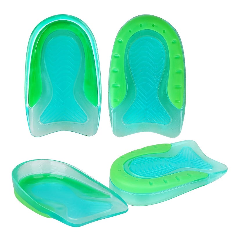 Green Gel Heel Cups for Heel Pain Relief Sport Shock Absorbing Lightweight Plantar Fasciitis - Image 2