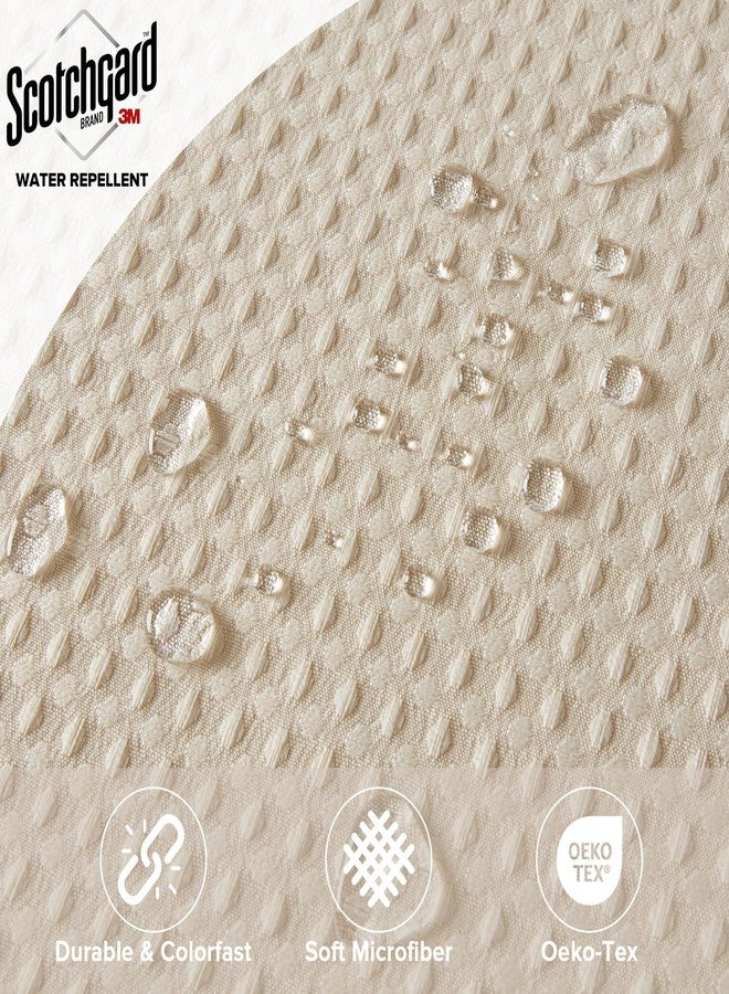Madison Park Shower Curtain Waffle Weave, Vibrant Dyed, Waffle Shower Curtain 3M Scotchgard Moisture Management, Farmhouse Extra Long Shower Curtains for Bathroom, Extra Long: 72"x84" Beige - Image 2