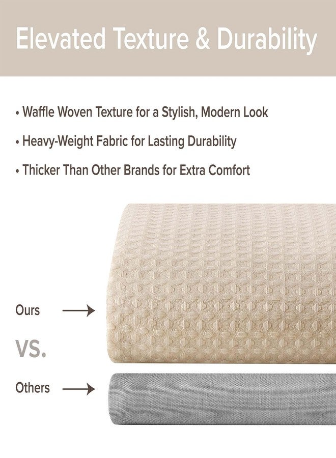 Madison Park Shower Curtain Waffle Weave, Vibrant Dyed, Waffle Shower Curtain 3M Scotchgard Moisture Management, Farmhouse Extra Long Shower Curtains for Bathroom, Extra Long: 72"x84" Beige - Image 5