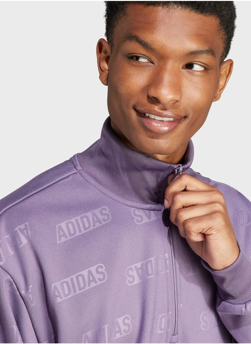Adidas Big Logo 1/2 Zip Q4 Sweatshirt