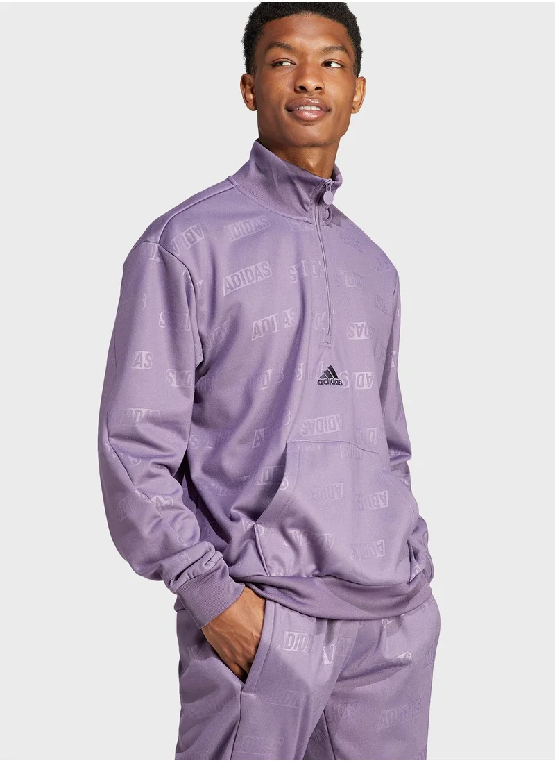 Adidas Big Logo 1/2 Zip Q4 Sweatshirt
