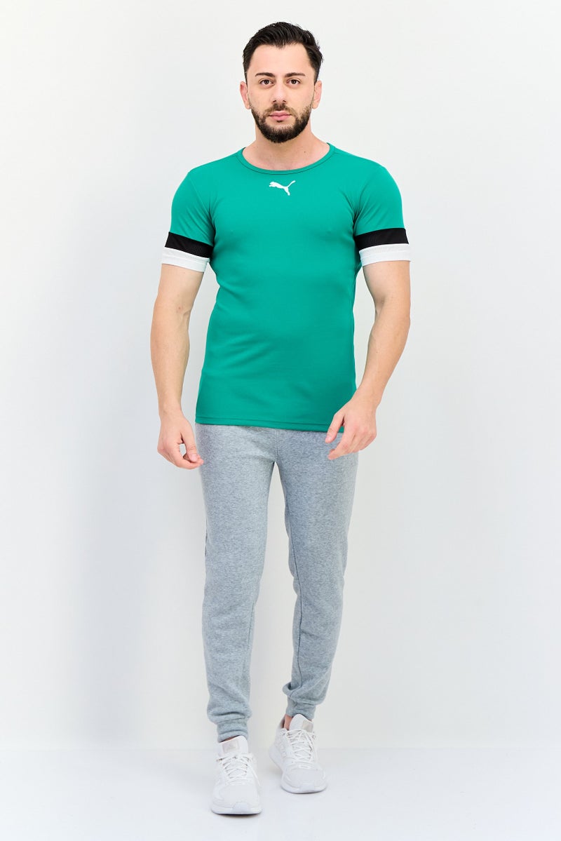 PUMA تي شيرت رياضي للرجال بشعار العلامة التجارية، خارجي، أخضر - Image 4