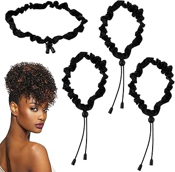 Sibba رباط شعر سيبا 4 قطع لربط الشعر المرن لتمديد دريدلوك كعكة الشعر عالية ذيل الحصان للنساء، - Image 2