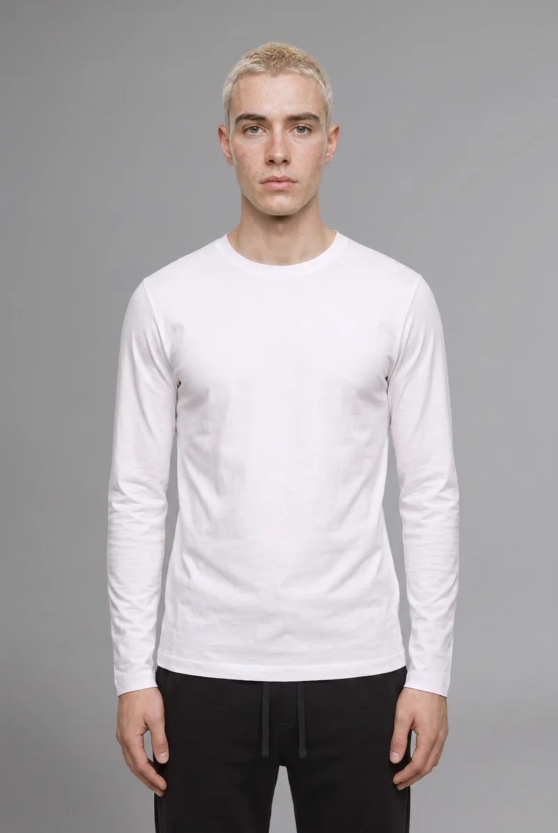 Boxy Fit Crew Neck Long Sleeve T-Shirt