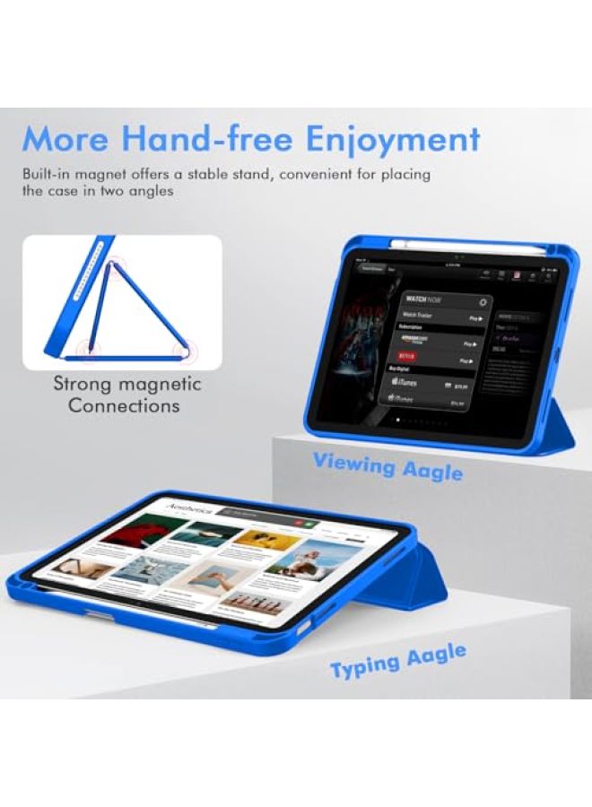 iMieet حافظة iMieet لجهاز iPad (A16)/الجيل العاشر من iPad [11 بوصة 2025/10.9 بوصة 2022]، حافظة ذكية قابلة للطي ثلاثية مع حامل وحامل قلم وظهر TPU ناعم، تدعم Touch ID (أسود) - Image 3