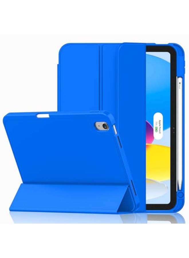 iMieet حافظة iMieet لجهاز iPad (A16)/الجيل العاشر من iPad [11 بوصة 2025/10.9 بوصة 2022]، حافظة ذكية قابلة للطي ثلاثية مع حامل وحامل قلم وظهر TPU ناعم، تدعم Touch ID (أسود) - Image 1