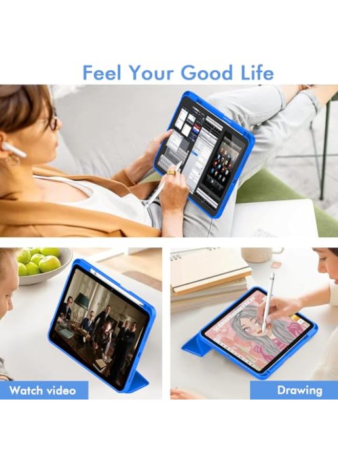 iMieet حافظة iMieet لجهاز iPad (A16)/الجيل العاشر من iPad [11 بوصة 2025/10.9 بوصة 2022]، حافظة ذكية قابلة للطي ثلاثية مع حامل وحامل قلم وظهر TPU ناعم، تدعم Touch ID (أسود) - Image 5