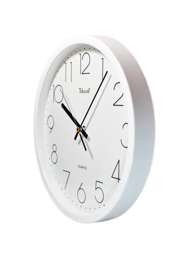 Telesonic Wall Clock, Living Room Modern Minimalist Quiet Round Quartz Wall Clock, Q7703-1 White 35Cm - Image 3