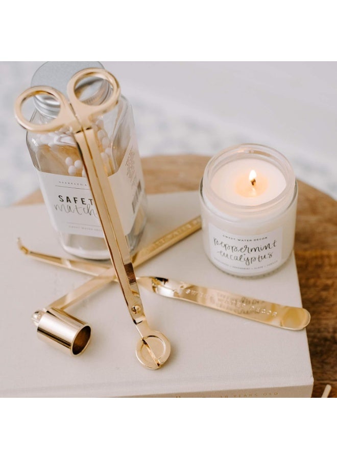 Sweet Water Decor Candle Care Kit | Golden Candle Accessory Set Includes Wick Trimmer, Wick Dipper, and Bell Snuffer Tools with Drawstring Bag for Candle Lovers (Gold) - Image 4
