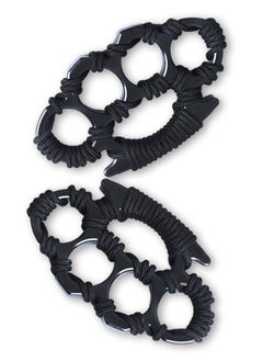 Arabest 2 Pieces Toy Fingers Ring Defense 4 Fingers Ring Thickened Pure Steel Hand Buckle Suitable for Outdoor Use  - Image 1