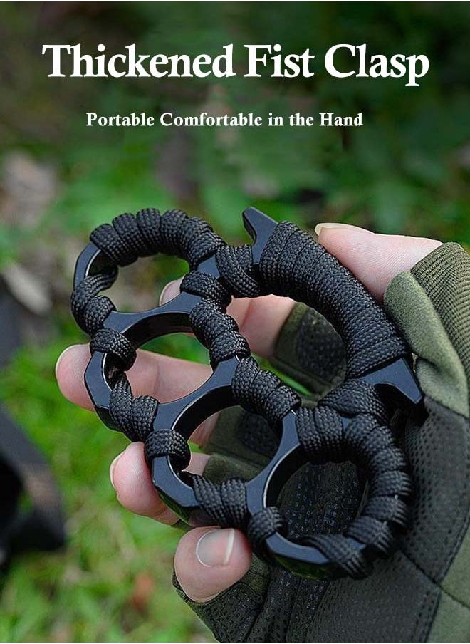Arabest 2 Pieces Toy Fingers Ring Defense 4 Fingers Ring Thickened Pure Steel Hand Buckle Suitable for Outdoor Use  - Image 3