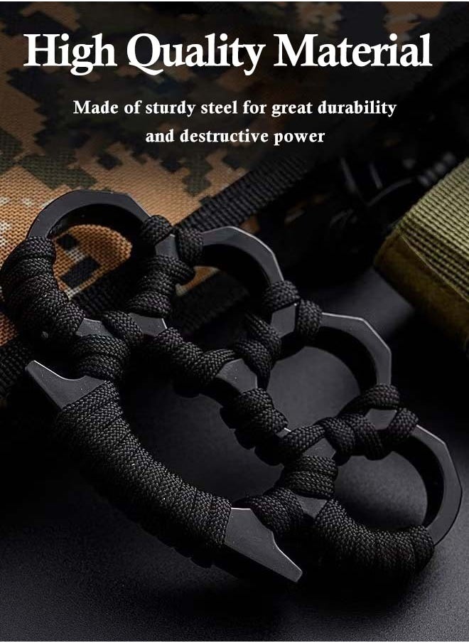 Arabest 2 Pieces Toy Fingers Ring Defense 4 Fingers Ring Thickened Pure Steel Hand Buckle Suitable for Outdoor Use  - Image 2