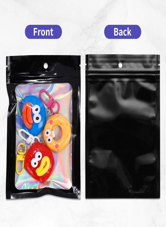 Motomy 100Pcs Black Holographic Mylar Bags, 3x4.7 Inch Resealable Foil Zipper Pouches for Gummies, Jewelry Storage, Party Favors, Small Business Packaging - Image 3
