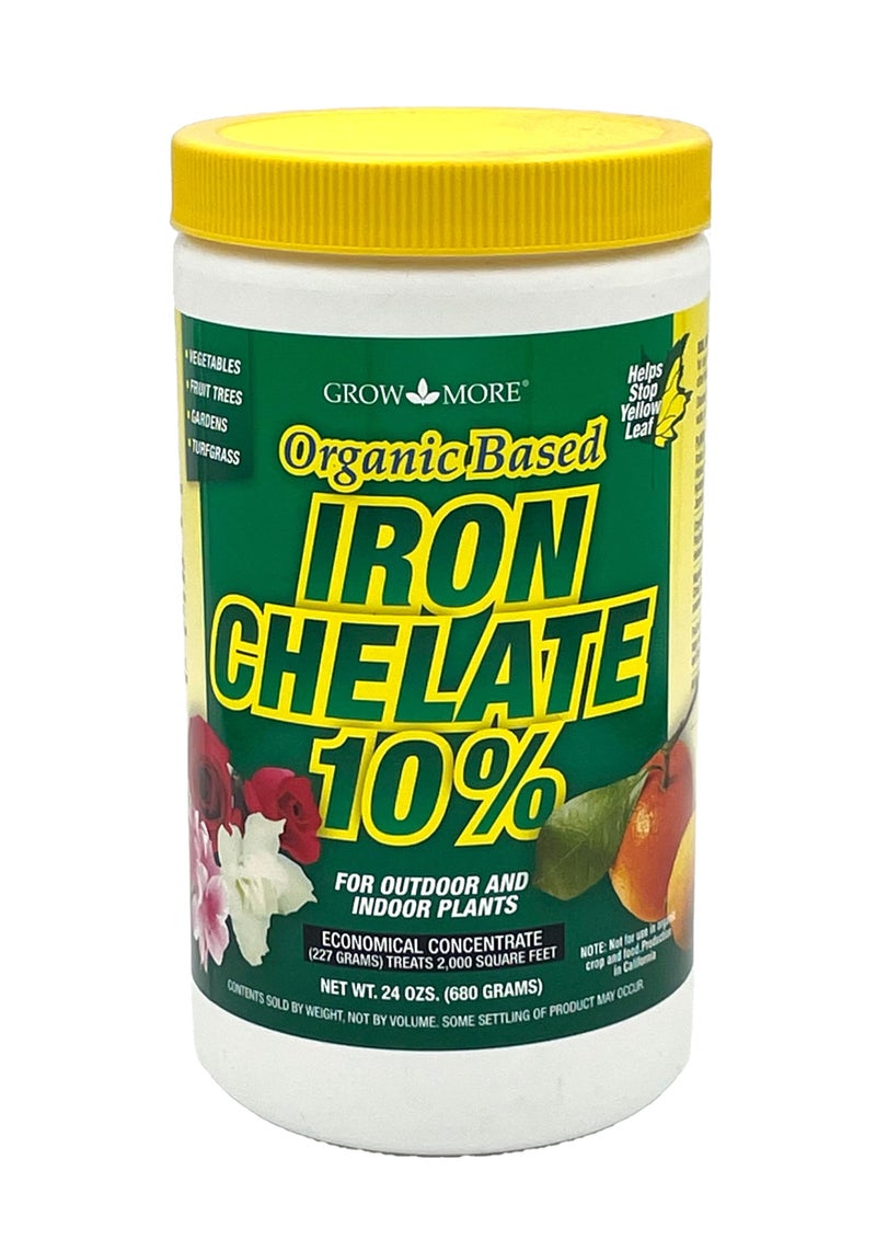 Grow More 3-0-1 Organic Iron Chelate Concentrate (10%) for Greener Plants & Lawns - 24oz of Water Soluble Chelated Iron Supplement for Indoor & Outdoor Plants, Trees, & Lawns - Image 1