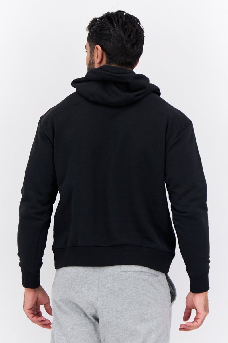Adidas Men Sportswear Fit Long Sleeve Outdoor Hoodie, Black Combo  - Image 3
