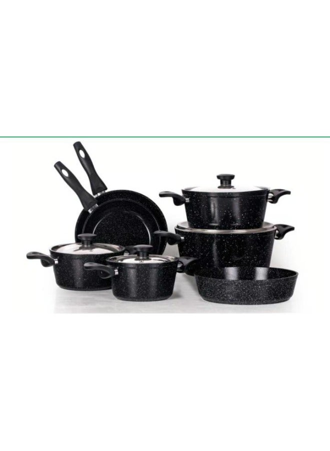 Top Chef 11 Piece Granite Cookware Set -Black - Image 1