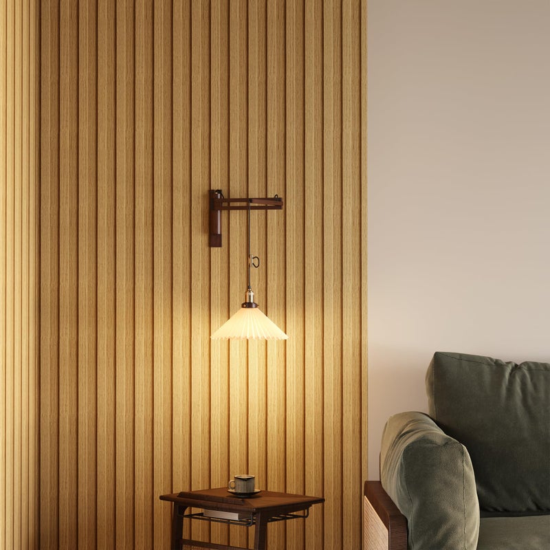 LVSHI Peel and Stick PVC Slat Wall Panels, Wood Grain Self-Adhesive Soundproof Moisture-Resistant Paneling, 3D Faux Wood Panels for Bedroom Bathroom Walls & Ceilings 118"x15.75"(Light tan,13Sq.ft) - Image 2