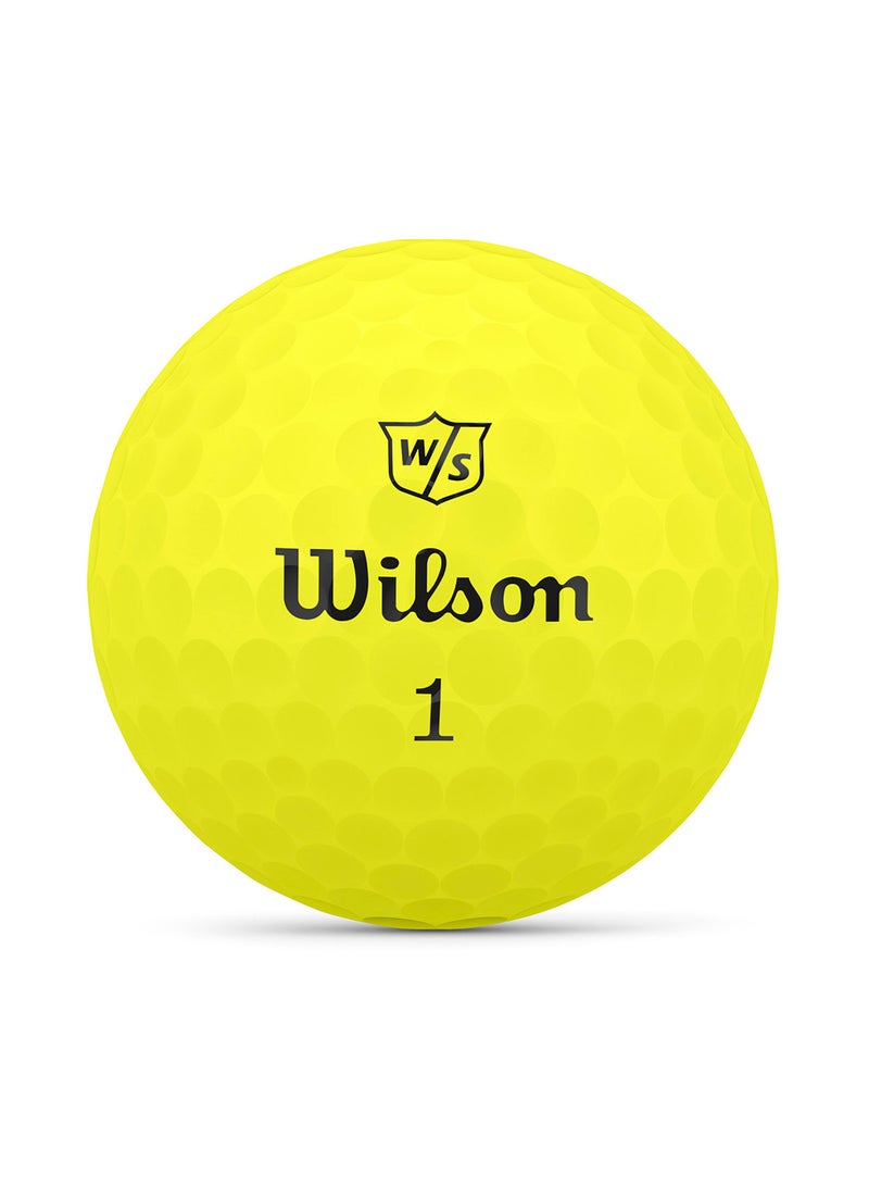 Wilson كرات جولف ناعمة مزدوجة من ستاف، صفراء - Image 2