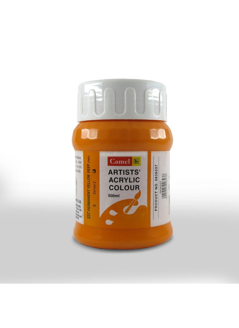 camel Camlin Kokuyo Artist Acrylic Colour 500 ml Series 2 Permanent Yellow Deep 