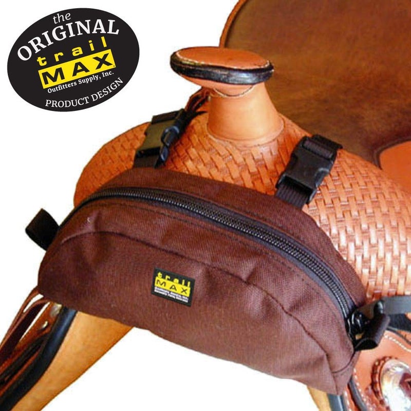 TrailMax Original Pommel Pocket Saddlebag for Western & Endurance Saddles; Cellphone Saddle Horn Bag; Saddle Horn Bag for Horses; Trail Riding Cellphone Pommel Pocket; Brown - Image 2