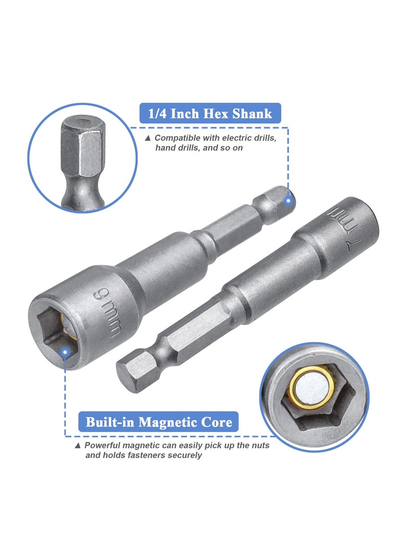 ABBASALI 3Pcs Magnetic Nut Setter Set Metric 1/4" Hex Shank Impact Nut Driver Bits Hex Nut Setters Bit Set for Impact Driver Drills (10mm)  - Image 2